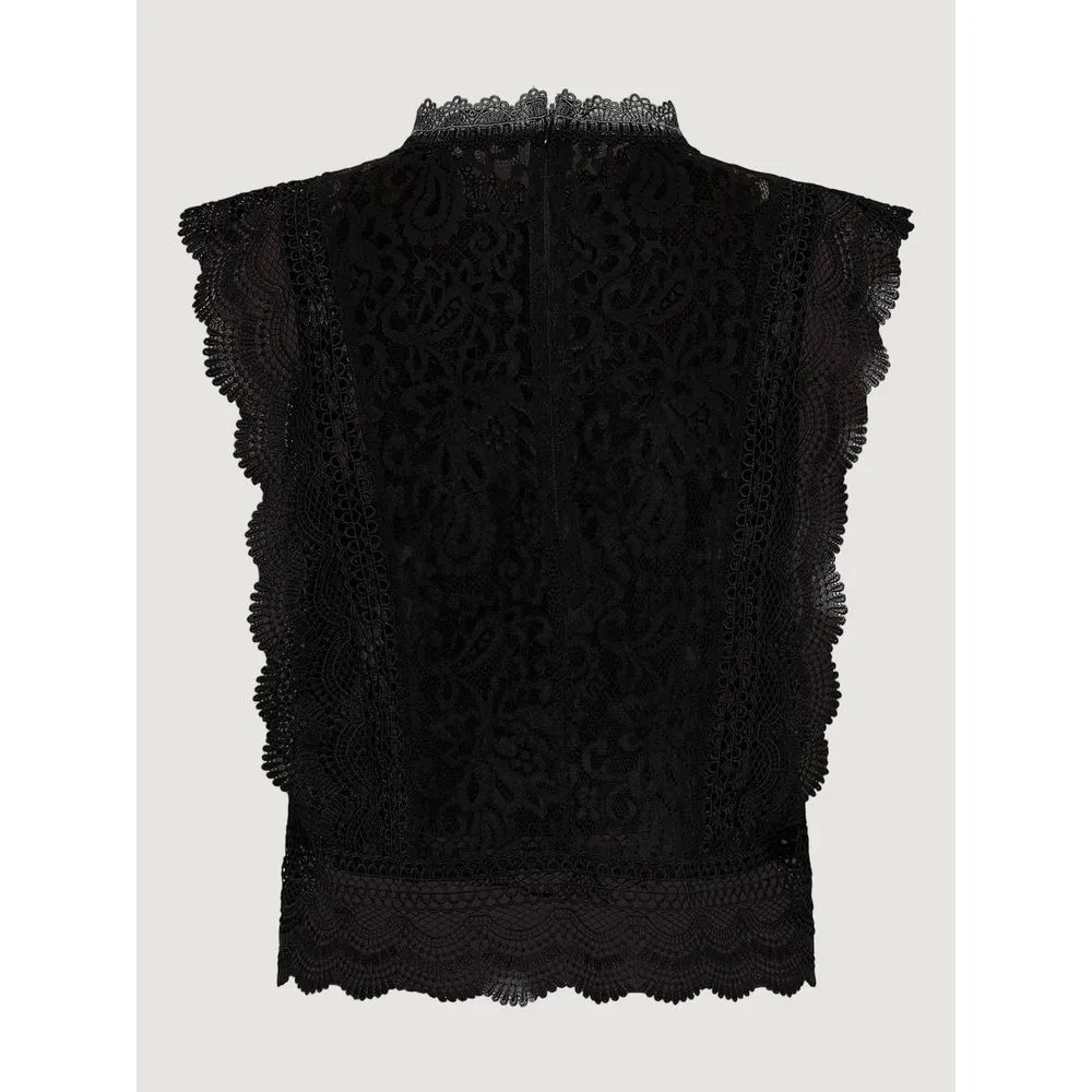 Only Women's Black Nylon Tops & T-Shirt