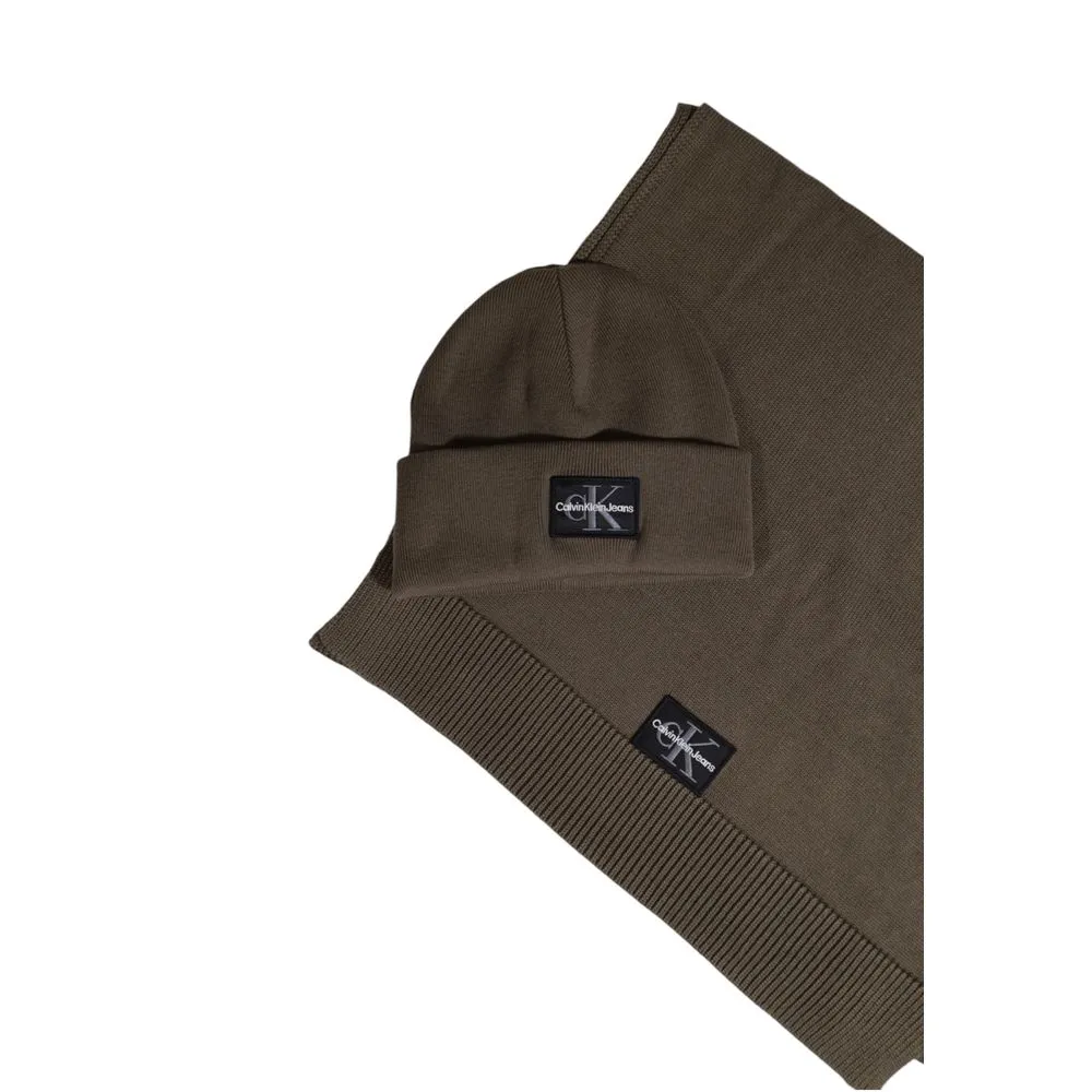 Calvin Klein Jeans Men's Brown Cotton Scarf