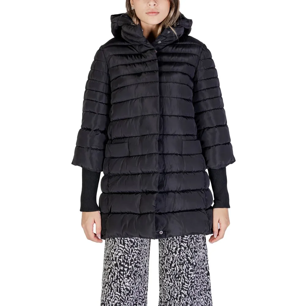Sandro Ferrone Women's Black Polyester Jackets & Coat