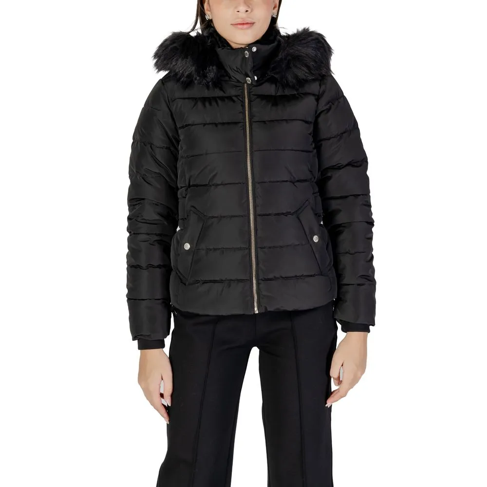 Only Women's Black Polyester Jackets & Coat