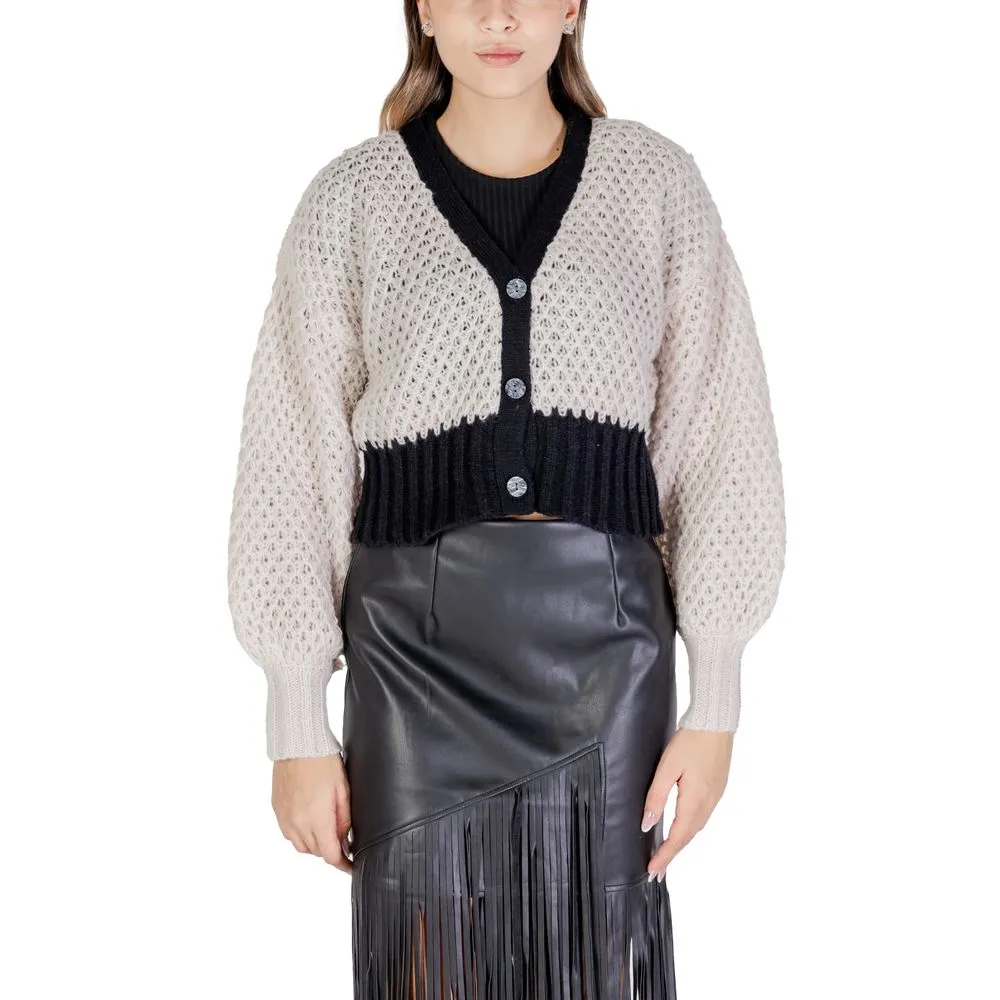 Only Women's Cream Polyester Cardigan