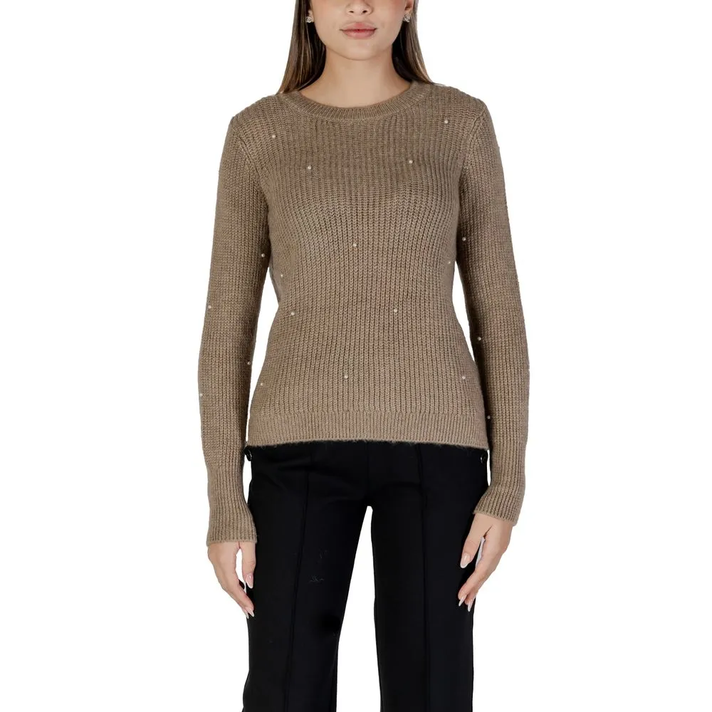 Only Women's Beige Acrylic Sweater