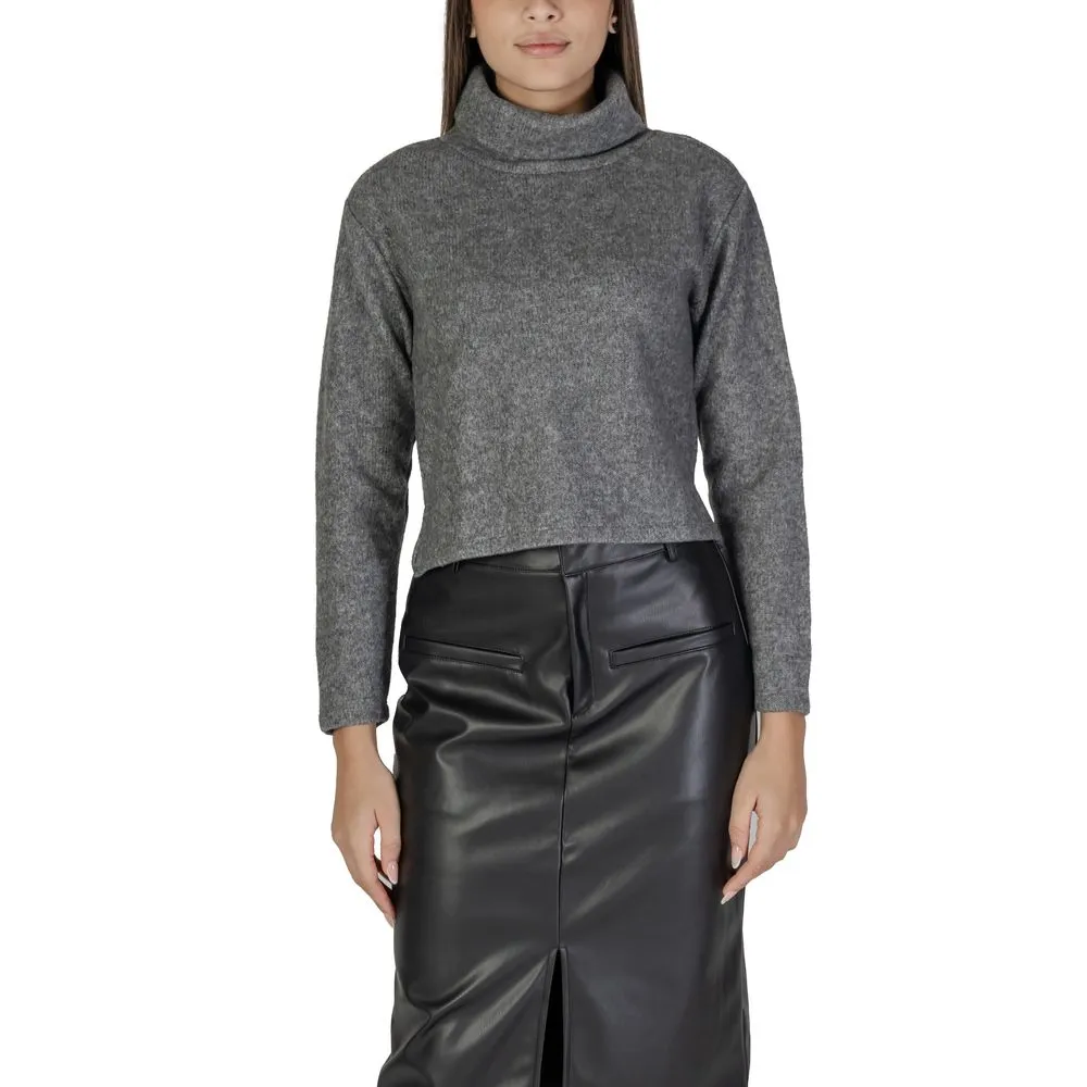 Only Women's Gray Polyester Sweater
