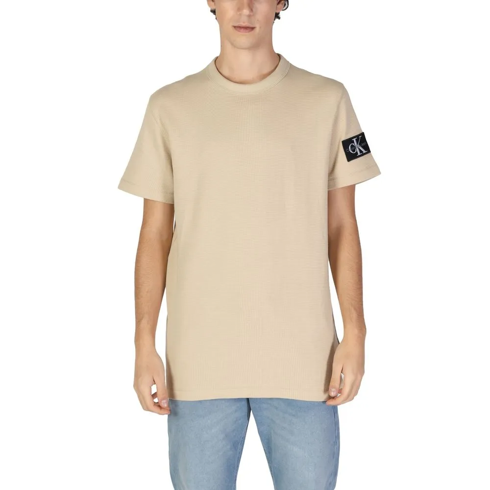 Calvin Klein Jeans Men's Beige Cotton T-Shirt