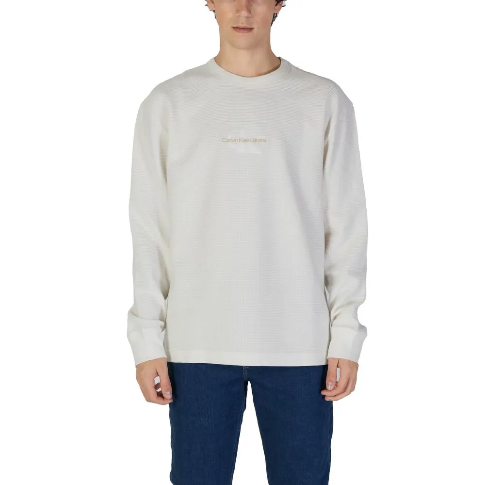 Calvin Klein Jeans Men's Cream Cotton Sweater