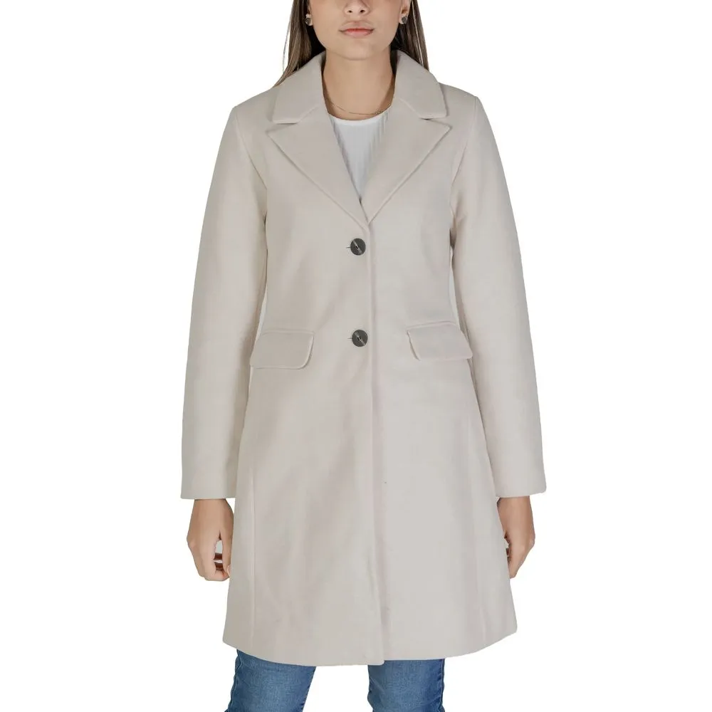 Only Women's Beige Polyester Jackets & Coat