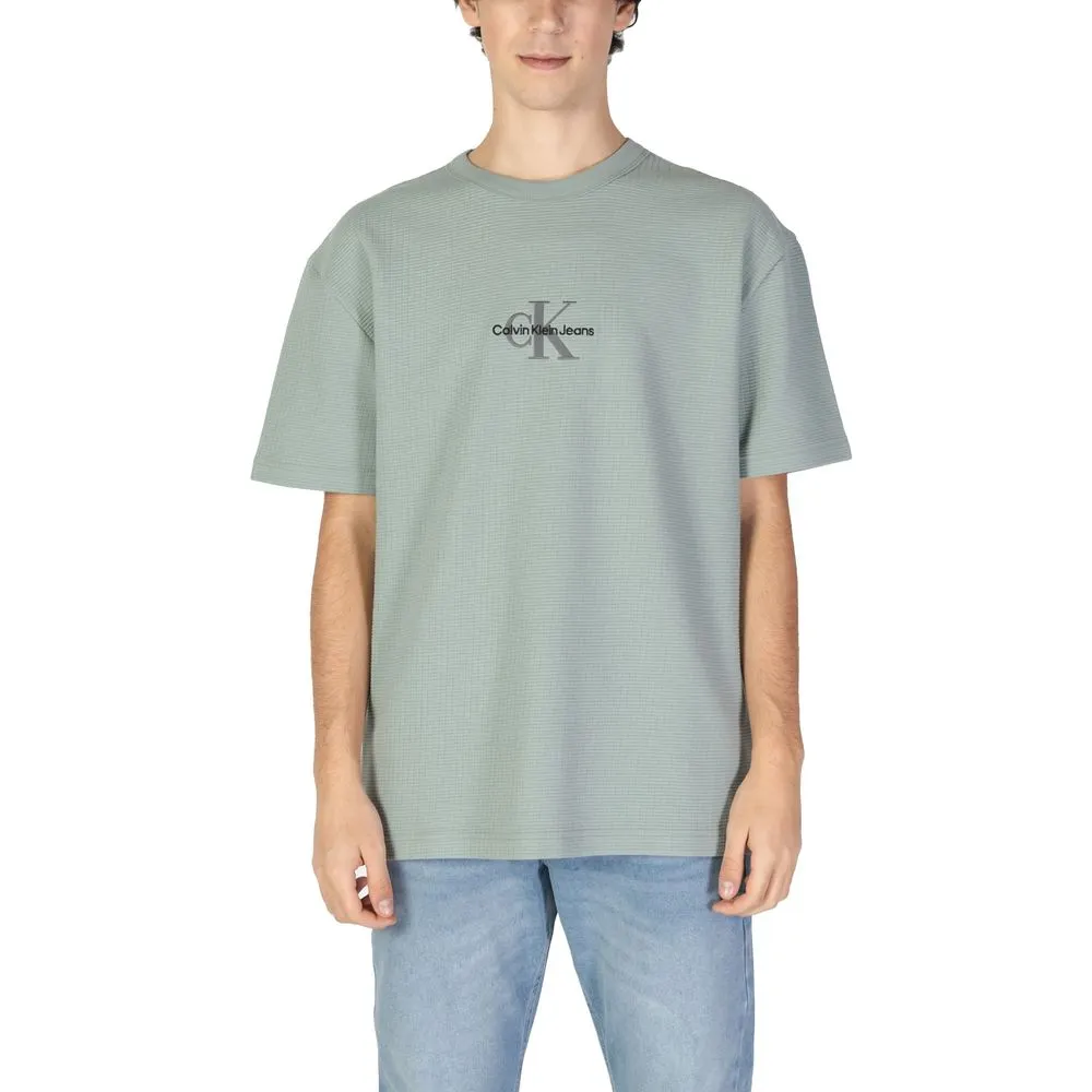 Calvin Klein Jeans Men's Green Cotton Rigenerato T-Shirt