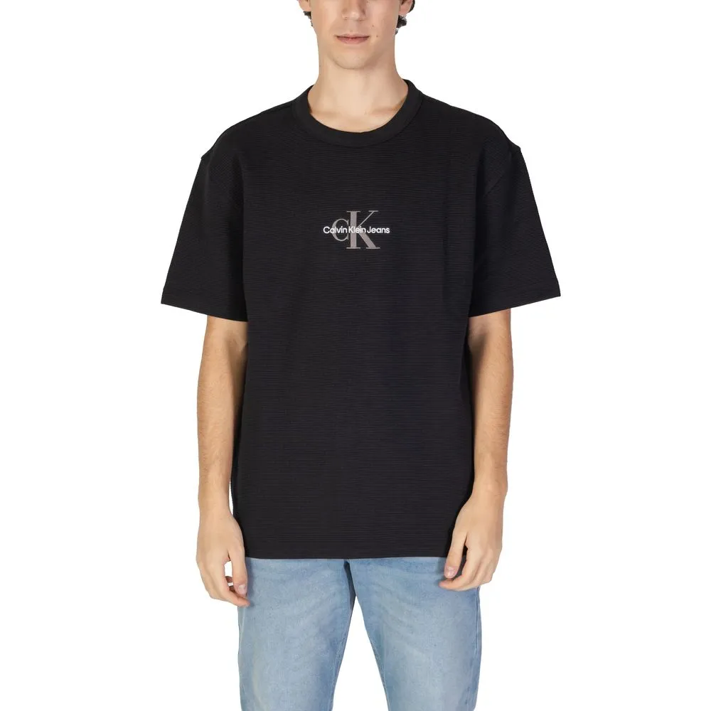 Calvin Klein Jeans Men's Black Cotton Rigenerato T-Shirt