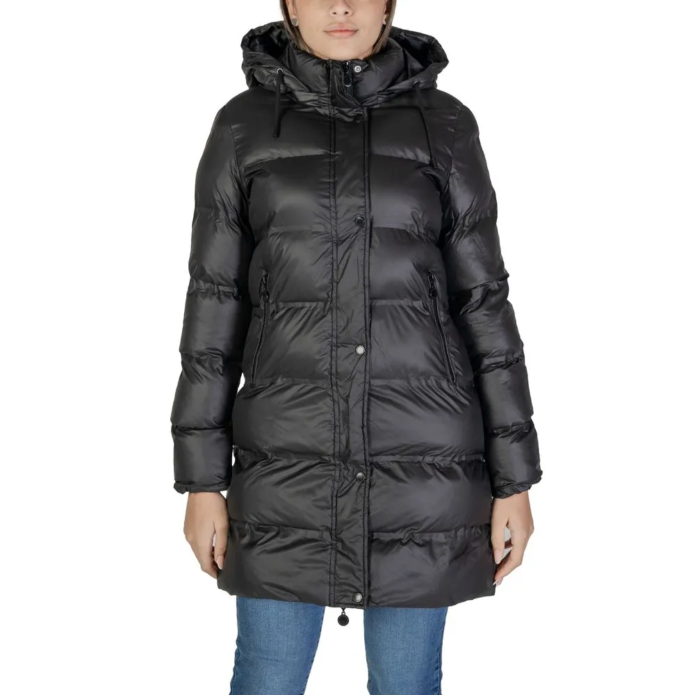 Sandro Ferrone Women's Black Polyester Jackets & Coat