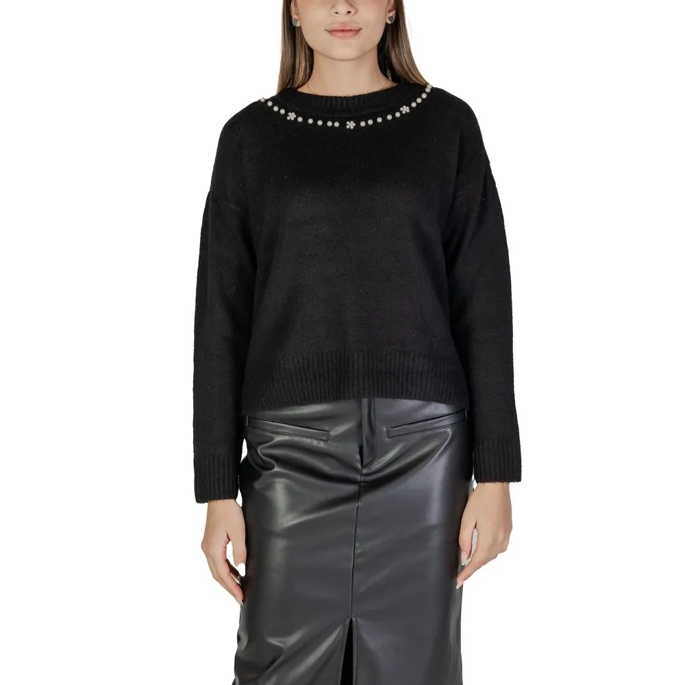 Vila Clothes Women's Black Polyester Sweater