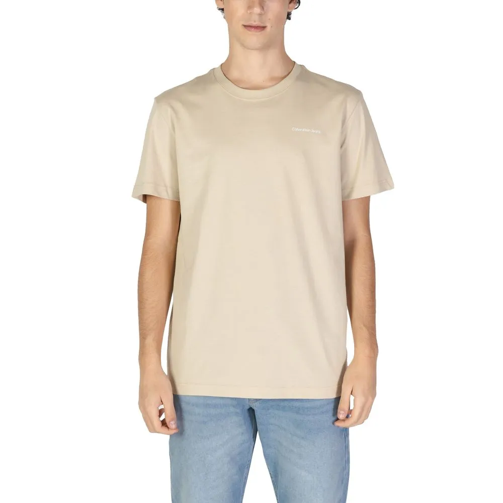 Calvin Klein Jeans Men's Beige Cotton T-Shirt