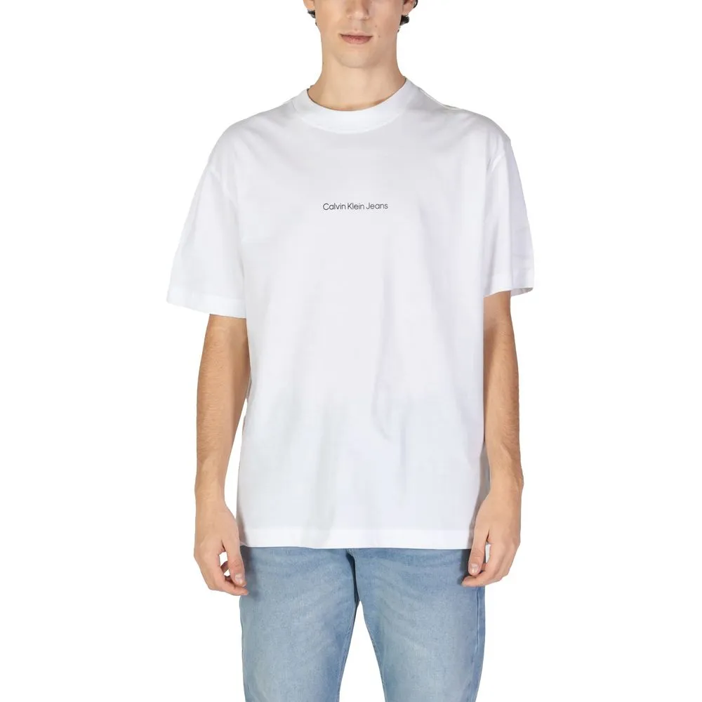 Calvin Klein Jeans Men's White Cotton T-Shirt