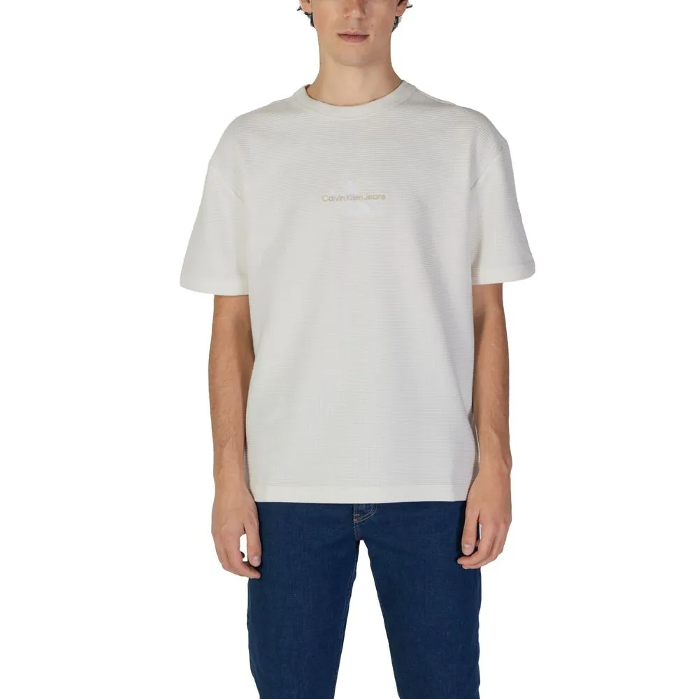 Calvin Klein Jeans Men's Beige Cotton Rigenerato T-Shirt