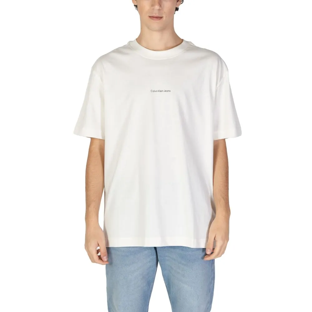 Calvin Klein Jeans Men's Beige Cotton T-Shirt