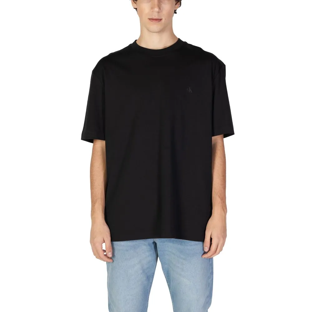 Calvin Klein Jeans Men's Black Cotton Rigenerato T-Shirt