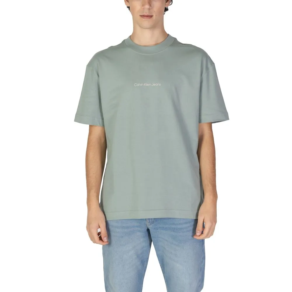 Calvin Klein Jeans Men's Green Cotton T-Shirt