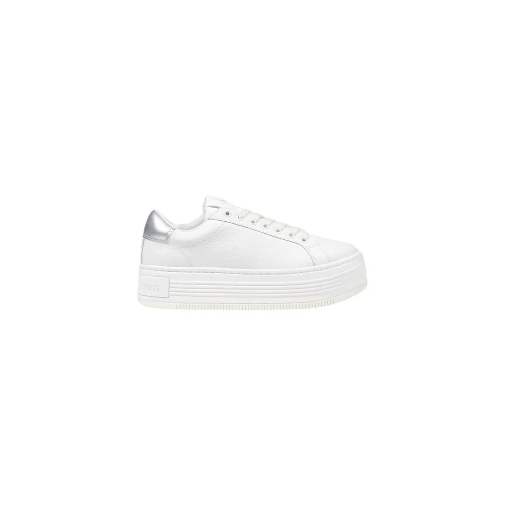 Calvin Klein Jeans Women's Silver Leather Sneaker