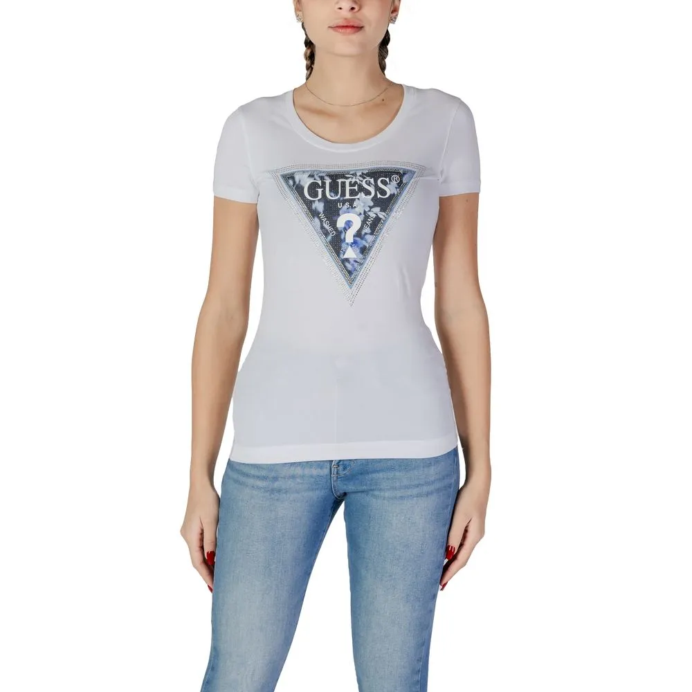 Guess Women's White Cotton Tops & T-Shirt