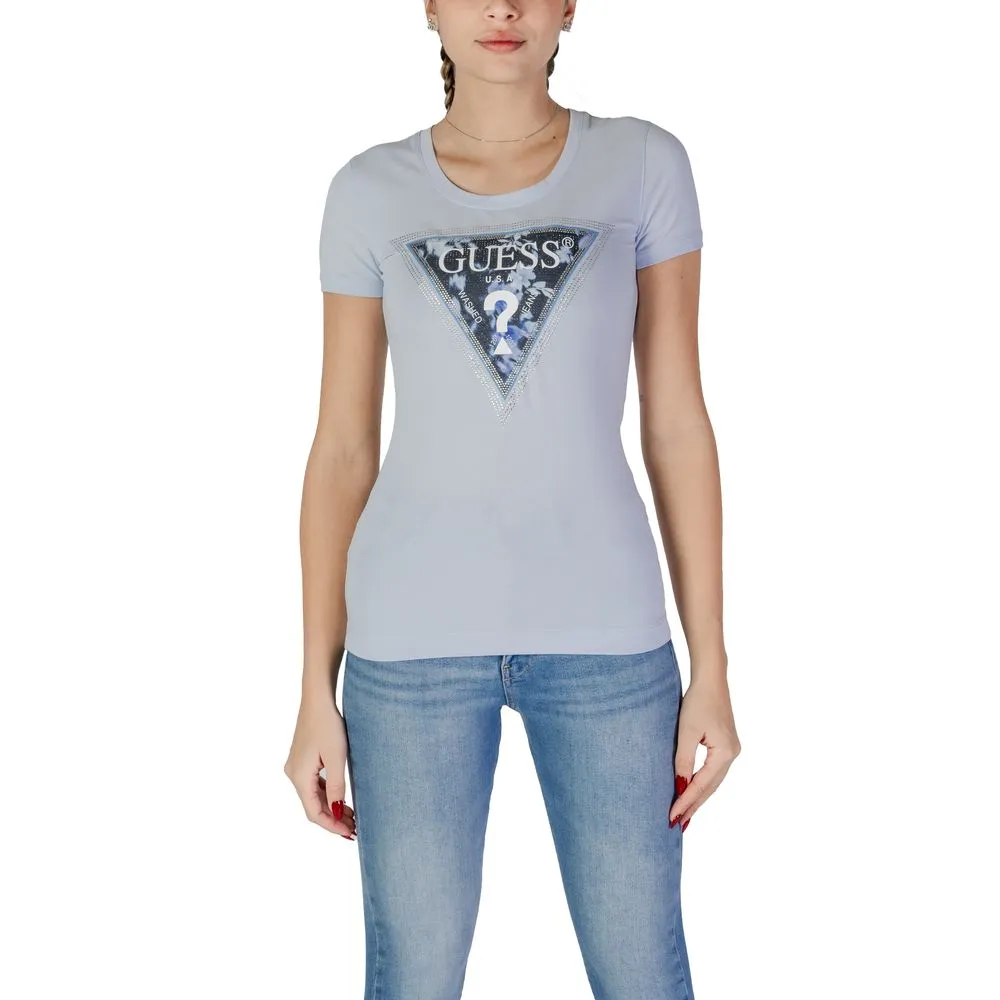 Guess Women's Blue Cotton Tops & T-Shirt