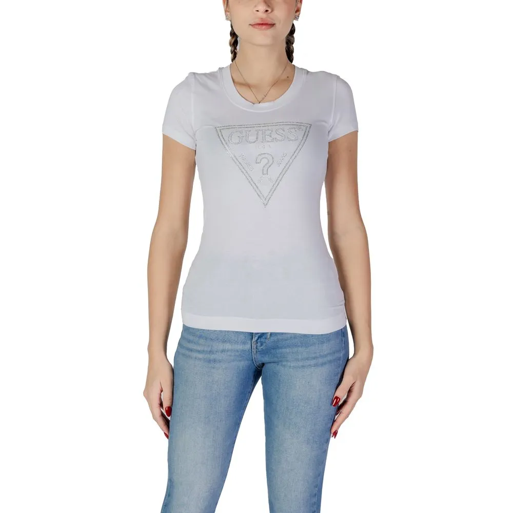 Guess Women's White Cotton Tops & T-Shirt