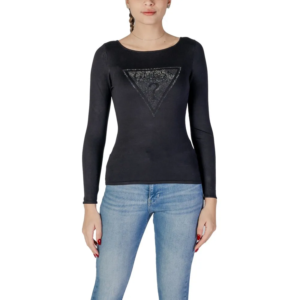 Guess Women's Black Viscose Tops & T-Shirt