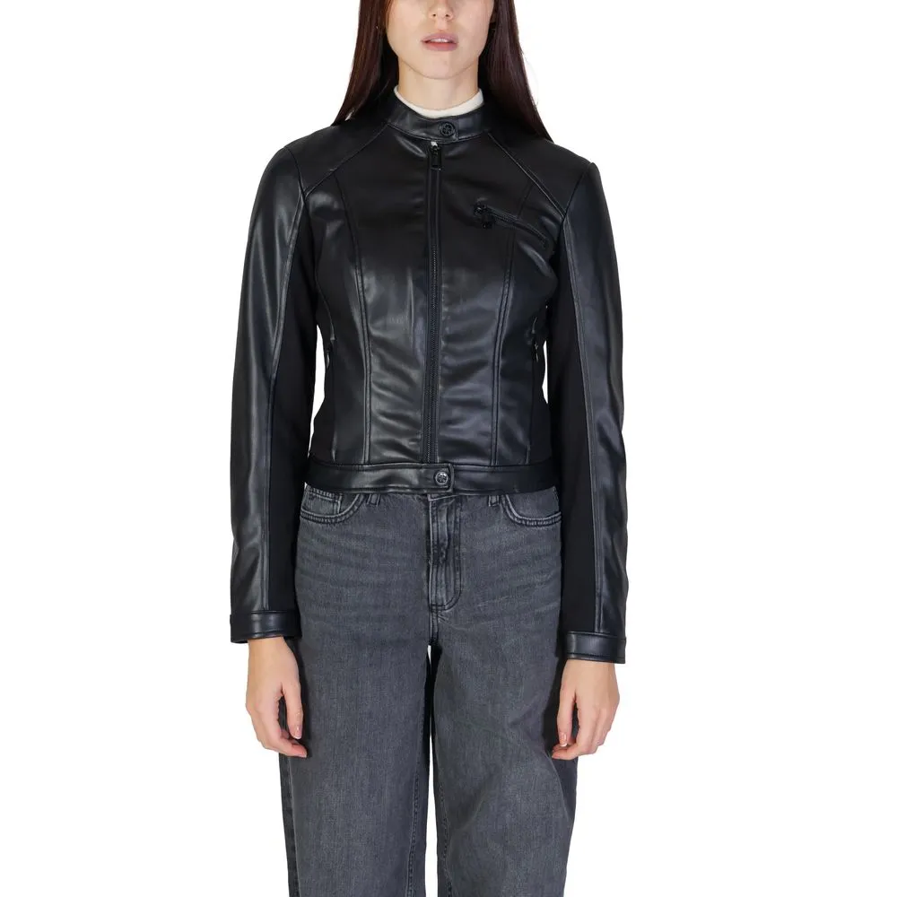 Guess Women's Black Polyethylene Jackets & Coat