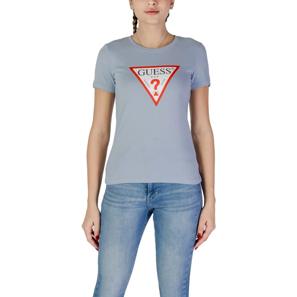 Guess Women's Blue Cotton Tops & T-Shirt