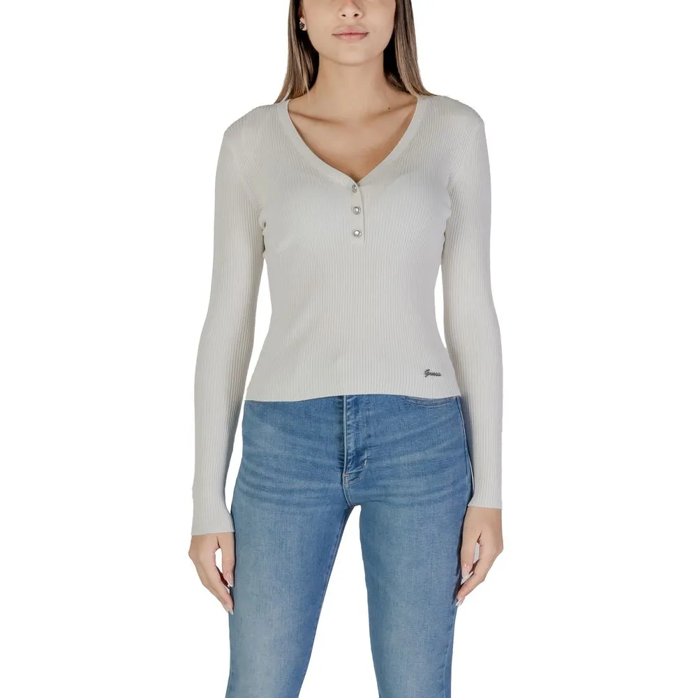 Guess Women's Cream Viscose Tops & T-Shirt