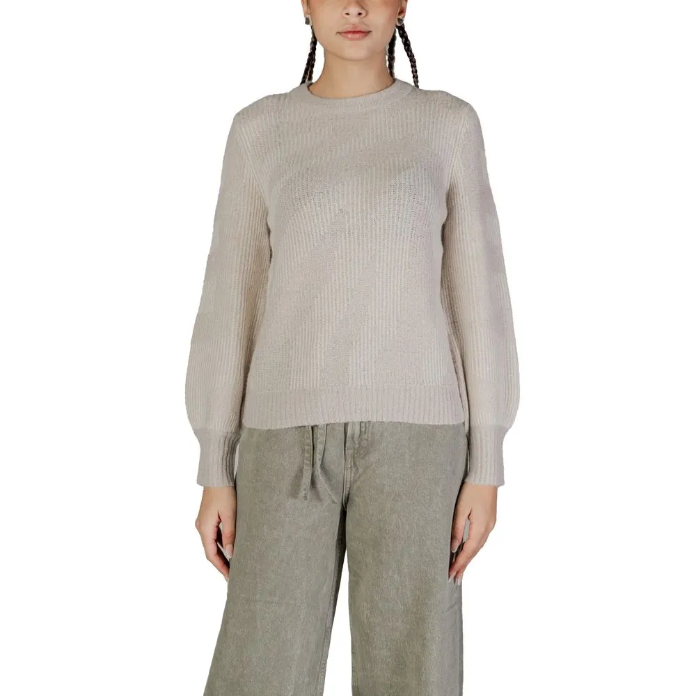 Vila Clothes Women's Beige Acrylic Sweater