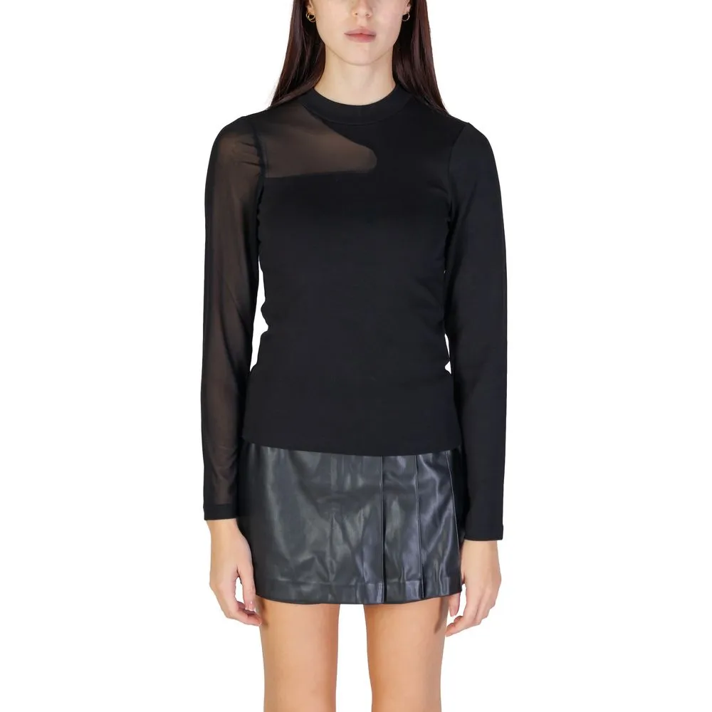 Only Women's Black Cotton Tops & T-Shirt
