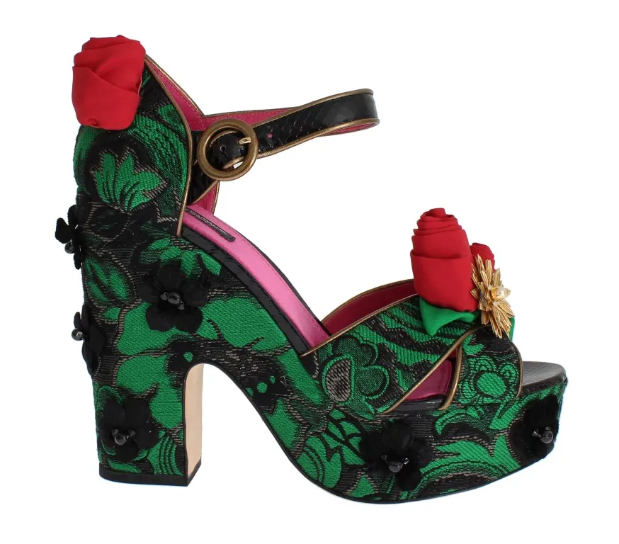 Dolce & Gabbana Women's Enchanted Sicily Crystal Brocade Wedges