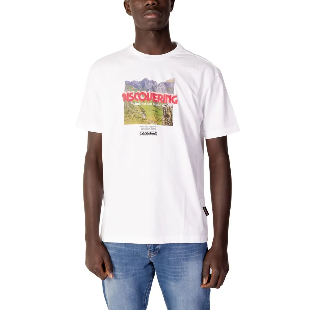 Napapijri Men's White Cotton T-Shirt
