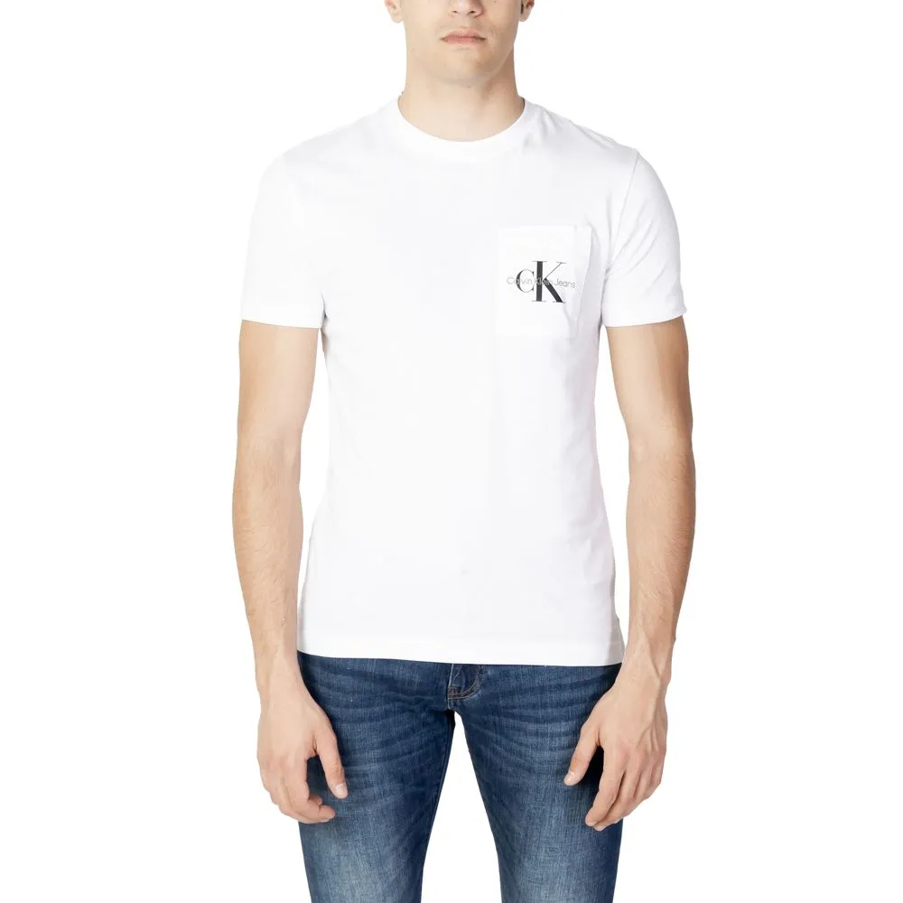 Calvin Klein Jeans Men's White Cotton T-Shirt