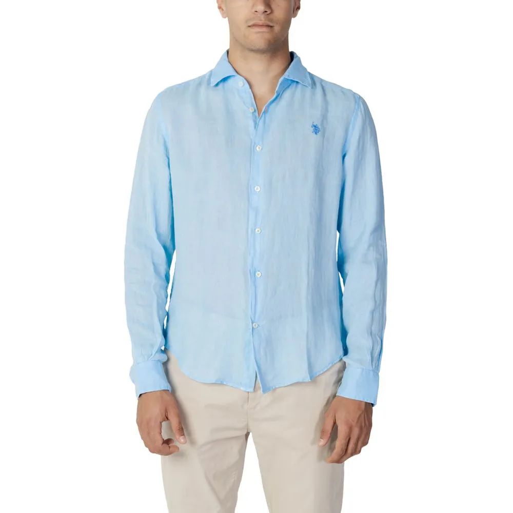 U.S. POLO ASSN. Men's Blue Linen Shirt