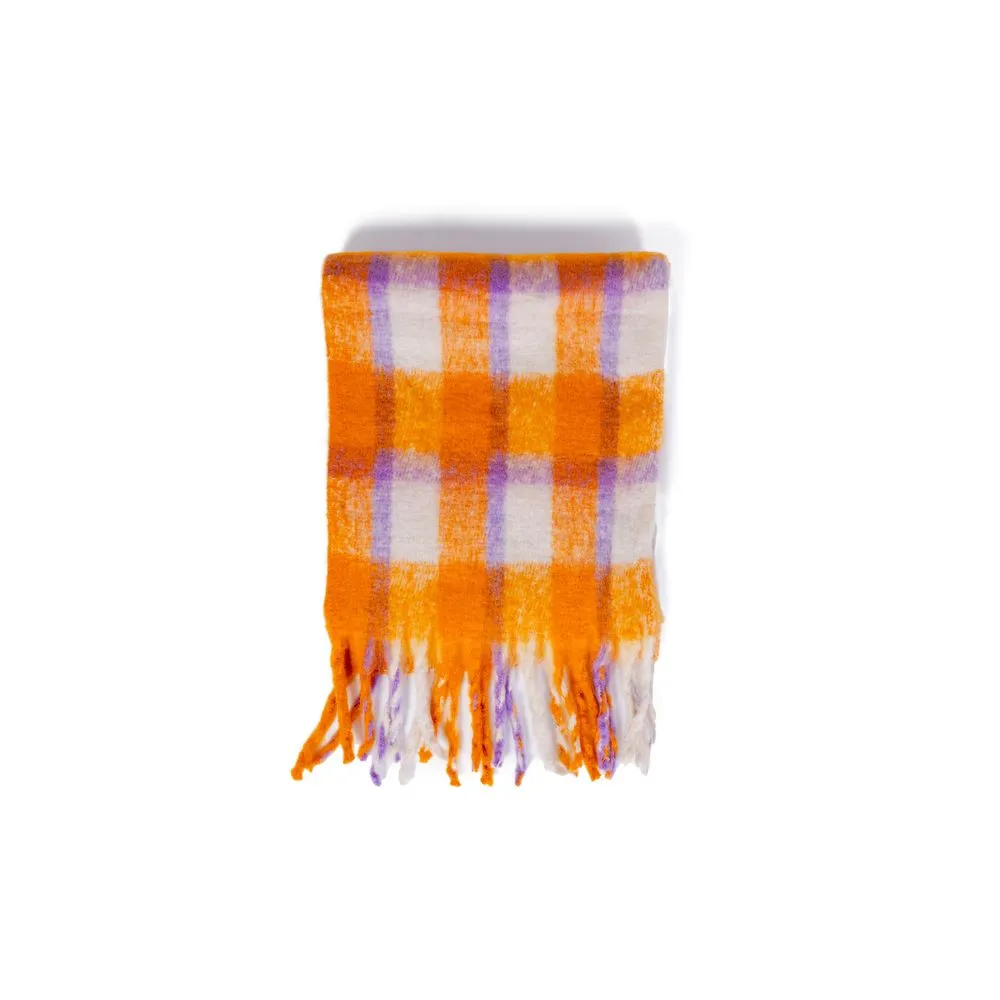 Only Women's Orange Polyester Scarf