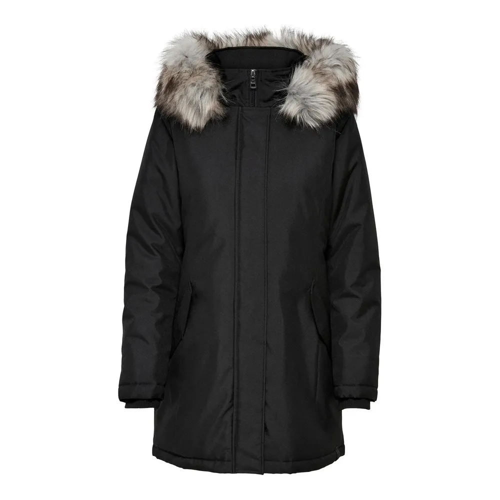 Only Women's Black Polyester Jackets & Coat