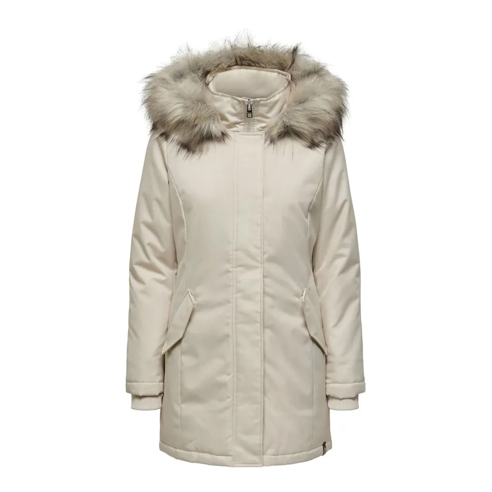 Only Women's Beige Polyester Jackets & Coat
