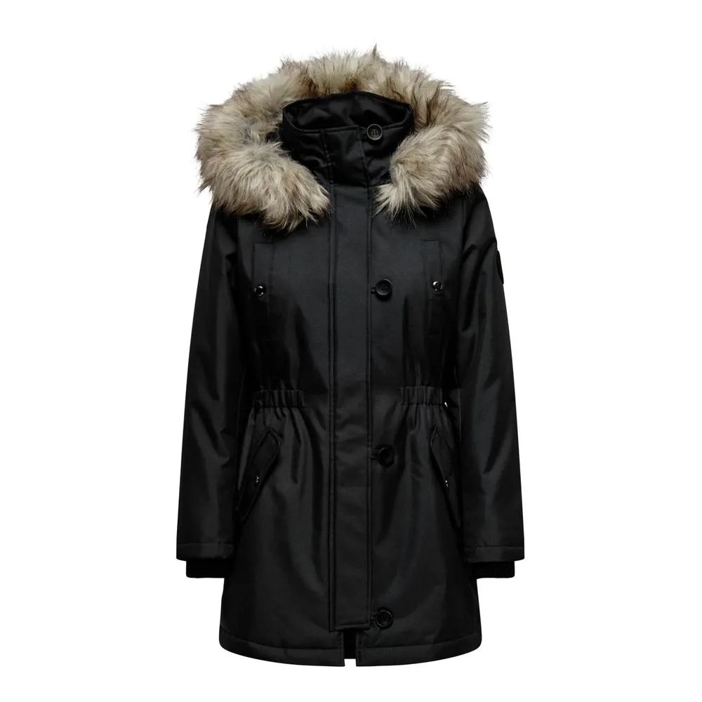 Only Women's Black Polyester Jackets & Coat