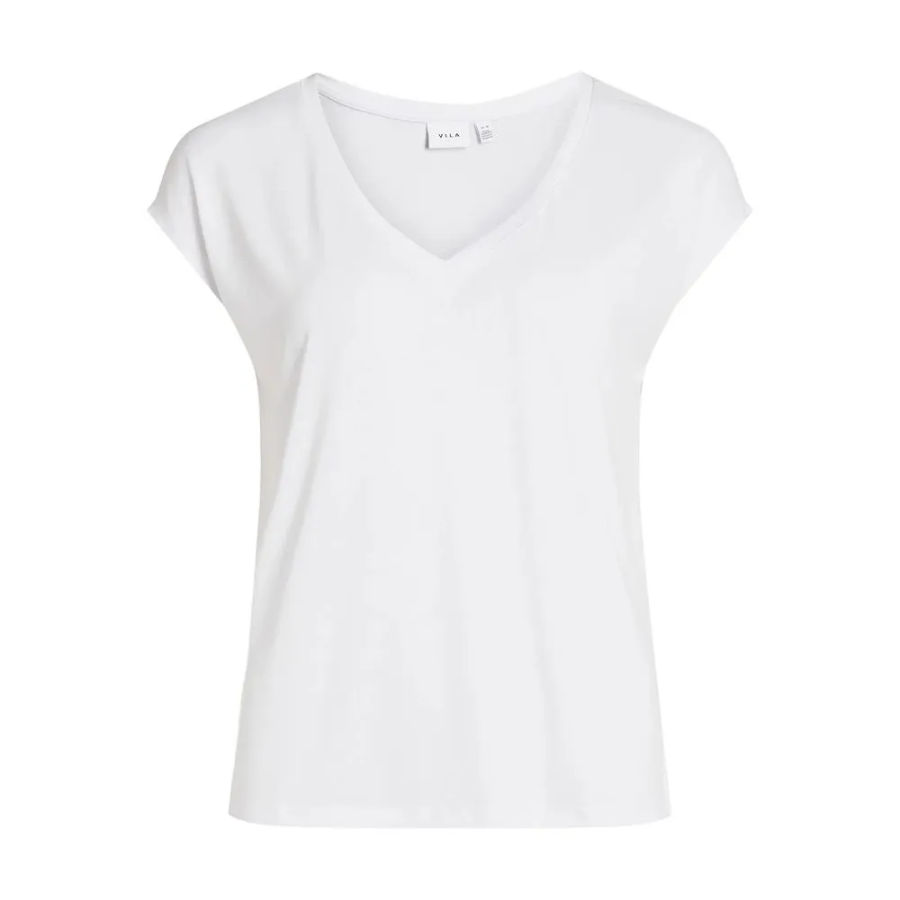Vila Clothes Women's White Tencel Tops & T-Shirt