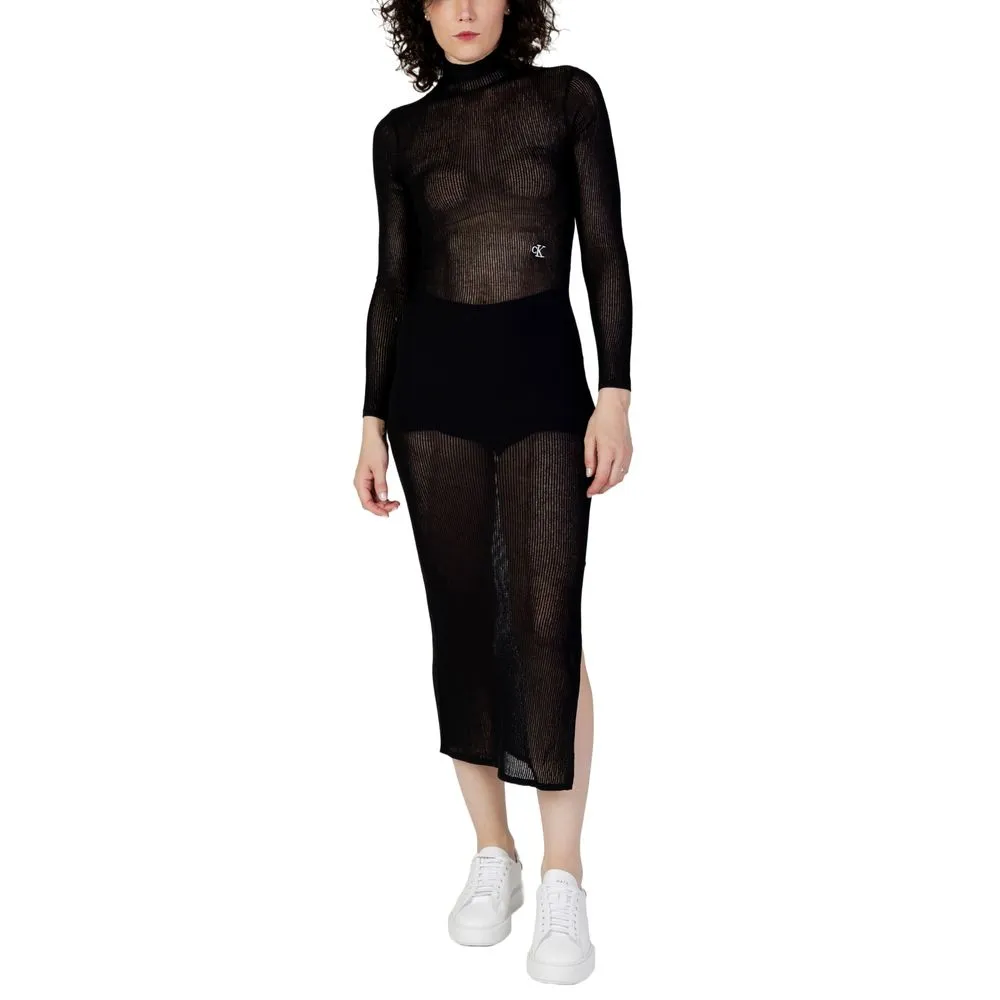 Calvin Klein Jeans Women's Black Acrylic Dress