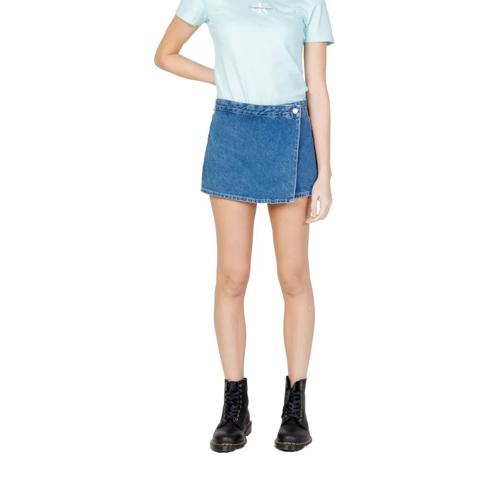 Calvin Klein Jeans Women's Blue Cotton Short