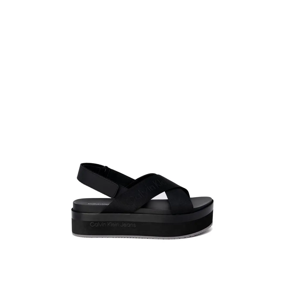 Calvin Klein Jeans Women's Black Polyethylene Polyethylene Sandal