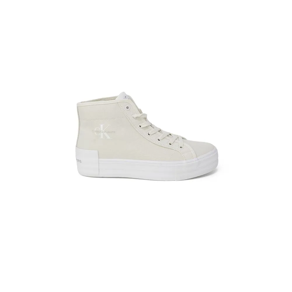 Calvin Klein Jeans Women's Beige Cotton Cotton Sneaker