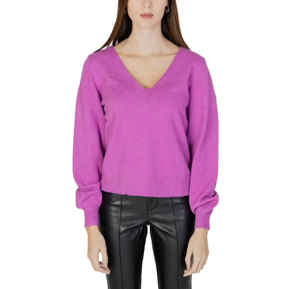 Vila Clothes Women's Pink Viscose Sweater