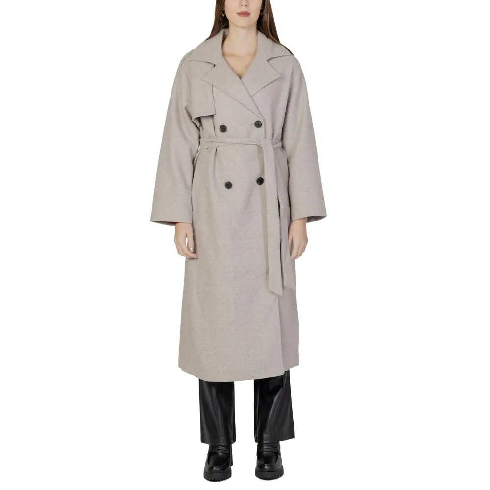Only Women's Beige Polyester Jackets & Coat