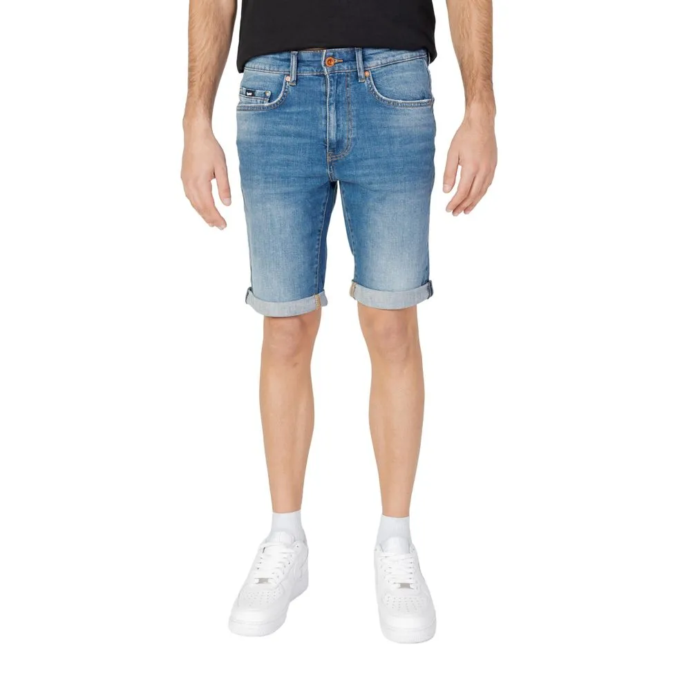 Gas Men's Blue Cotton Short