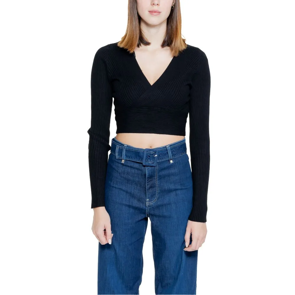 Only Women's Black Viscose Tops & T-Shirt