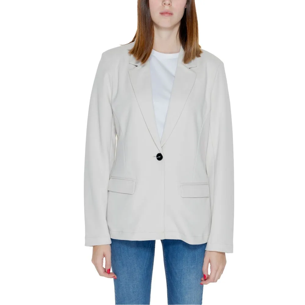 Only Women's Beige Polyester Suits & Blazer