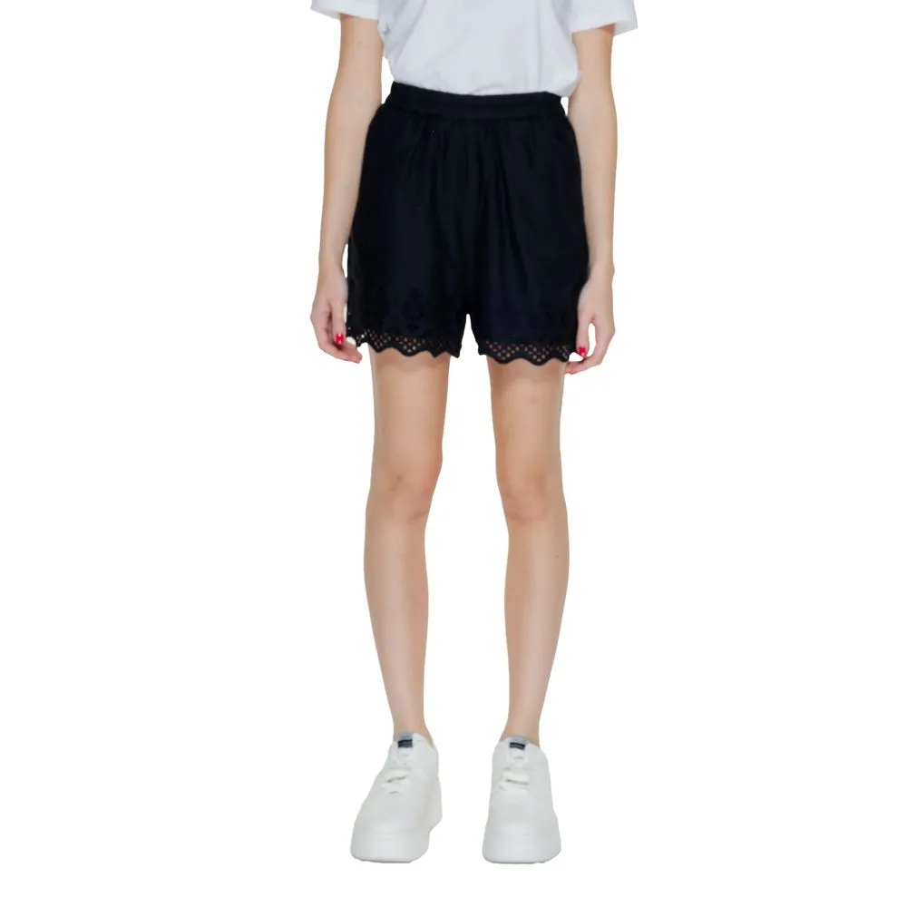Only Women's Black Cotton Cotton Short