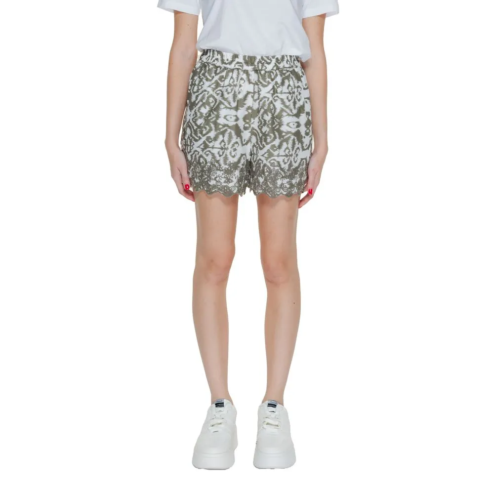 Only Women's Green Cotton Cotton Short